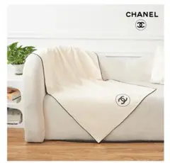 CHANEL ブランケット ひざ掛け 毛布 クリームホワイト