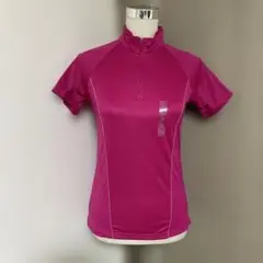 ユニクロ　ドライメッシュハーフジップ　ポロシャツ　半袖　Pink M