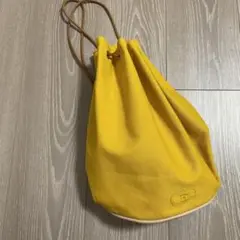 エルメスHERMESポロションミミルイエローヴィンテージ美品巾着バッグ