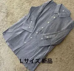さらっとドライ七分袖シャツ青系L新品