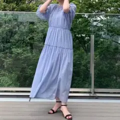 Demi-Luxe BEAMS / コットンボイル ティアードワンピース
