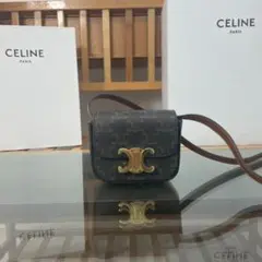 CELINE ダークブラウンショルダーバッグ