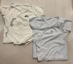ベビー肌着 2枚セット 白 水色