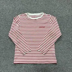 mont-bell 赤と白のストライプ 長袖カットソー
