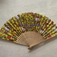【入手困難】【美品】ハローキティ　ラウンドワン　扇子　うちわ　かわいい