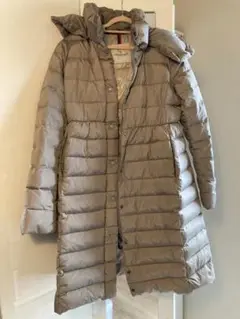 MONCLER グレージュロングダウンコート サイズ0