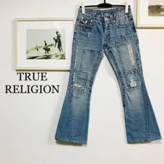 ★特価★ トゥルーレリジョン デニム フレアパンツ ジーンズ ダメージジーンズ