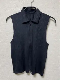 PLEATS PLEASE プリーツプリーズ ジップ ベスト ブラック
