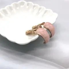 【イヤリング】ピンク レトロ 大人可愛い アンティーク 刻印