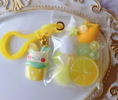 ガチャ詰め風　キャンディバッグポーチ　猫　黄色　イエロー　レモン