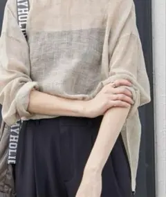 Spick and Span メッシュリネンルーズプルオーバー