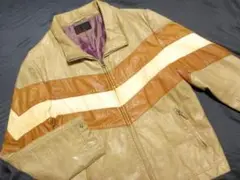 291295=HOMME レザージャケット SIZE2 M 茶ブラウン 山羊革