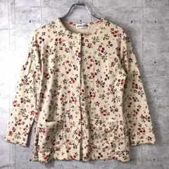SONIA RYKIEL ガーリーシック古着 花柄 果実柄 総柄 カーディガン