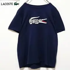 人気モデル ラコステ センター デカワニ 刺繍 ロゴ 半袖 Tシャツ