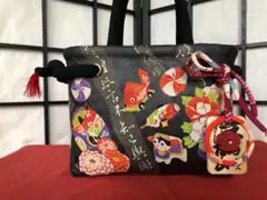 一閑張り　一閑張りバック　 正絹古布　犬張子　可愛い