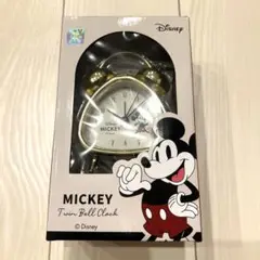 ディズニー ミッキーマウス ツインベルクロック　目覚まし時計 ゴールド