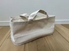 【廃盤品】無印良品　持ち手付帆布　長方形バスケットスリム中