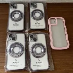 【スマホケース】iPhone14(6.1)専用　パープル　ピンク　5点セット★