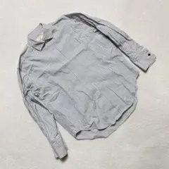 BROOKS BROTHERS ストライプシャツ 白青 コットン 長袖 サイズ9