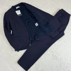 プラステ　PLST セットアップ　ノーカラー　パンツ　スーツ　ネイビー