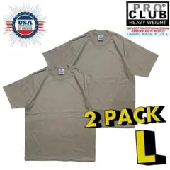 PRO CLUB Tシャツ Lサイズ 2枚セット タン ベージュ 無地