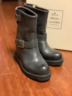 メゾン ミハラヤスヒロ 黒エンジニアブーツ 24cm インヒール