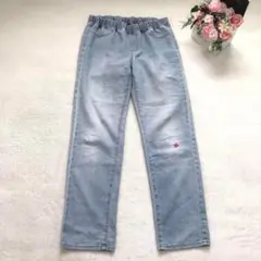リブインコンフォート デニムパンツ ボトム ジーンズ シンプル 大きいサイズ L