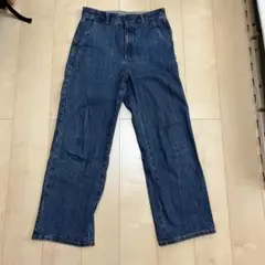【未使用】GU ストレートパンツデニム ハイウェスト サイズL