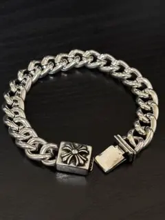 ブレスレット　真鍮無垢　ビンテージ　silver Lion face 燻し加工