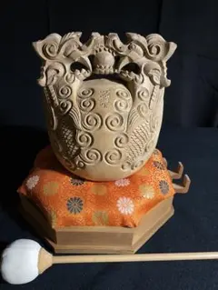 仏教美術 上級 細密 古木 龍彫り 玉鱗 職人手彫り 時代 木魚 本体 IMG_0065-medium.jpg