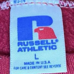 90s USA製 前V ラッセル RUSSELL 赤　スウェット Lサイズ