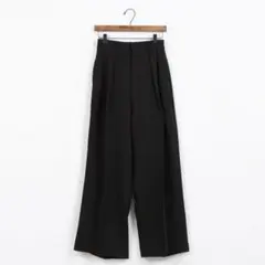 DOUX ARCHIVES ウエスト細見え2タックパンツ　ワイド スラックス