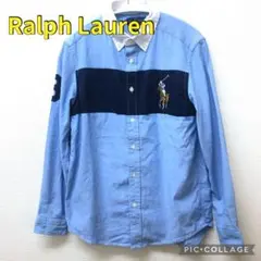 Ralph Lauren 水色 ネイビー シャツ
