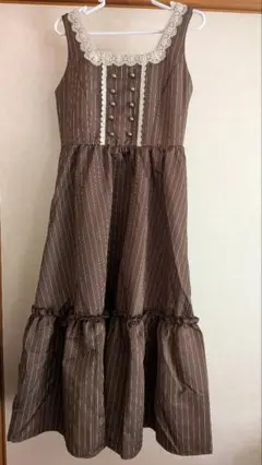 しまむら 青木美沙子 ジャンパースカート 茶色