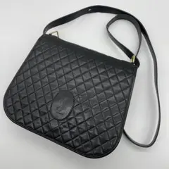 【美品】イヴサンローラン レザー ショルダーバッグ キルティング YSL 黒