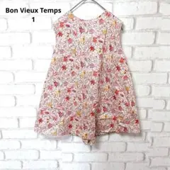 Bon Vieux Temps ノースリーブ　シャツ　ブラウス　花柄　コットン