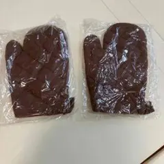 ブラウン キルティングミトン