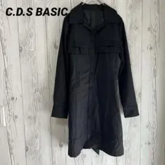 【C.D.S BASIC】トレンチコート　スプリングコート　春コート　黒