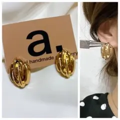 2383☺︎ゴールドのアンティークチタンピアス☺︎