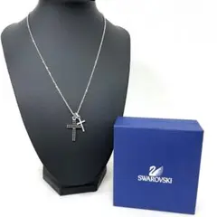 【正規品】SWAROVSKI スワロフスキー ダブルクロス ストーンネックレス