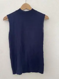 ネイビー ノースリーブ トップス M