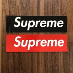 supreme ステッカー ボックスロゴ２枚セット　ブラック　レッド