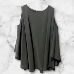 BLACK EDITION ケープ風トップス 黒 ドレッシー M