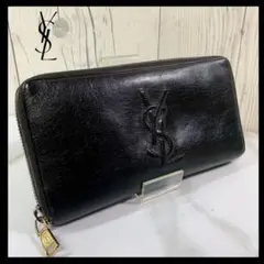 YSL イヴ・サンローラン 長財布 ラウンド ジップ ブラック 黒