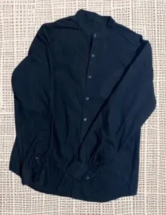 メンズ 丸首 長袖 カッターシャツ 黒 BLACK sizeM 普段着 部屋着