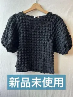 バブル織りワッフル　トップス　レディース　　夏服　半袖