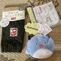 新品タグ付き　パンツ　mimorandミモランド　ポシェット　ミニタオル付き