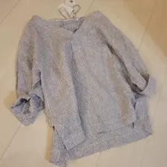 新品未使用naturalcouture バックリボンリネンカットソー