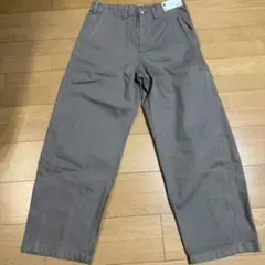 新品　GU バレルレッグワークパンツ　ブラウン