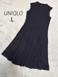 UNIQLO ロングワンピース ネイビー Lサイズ